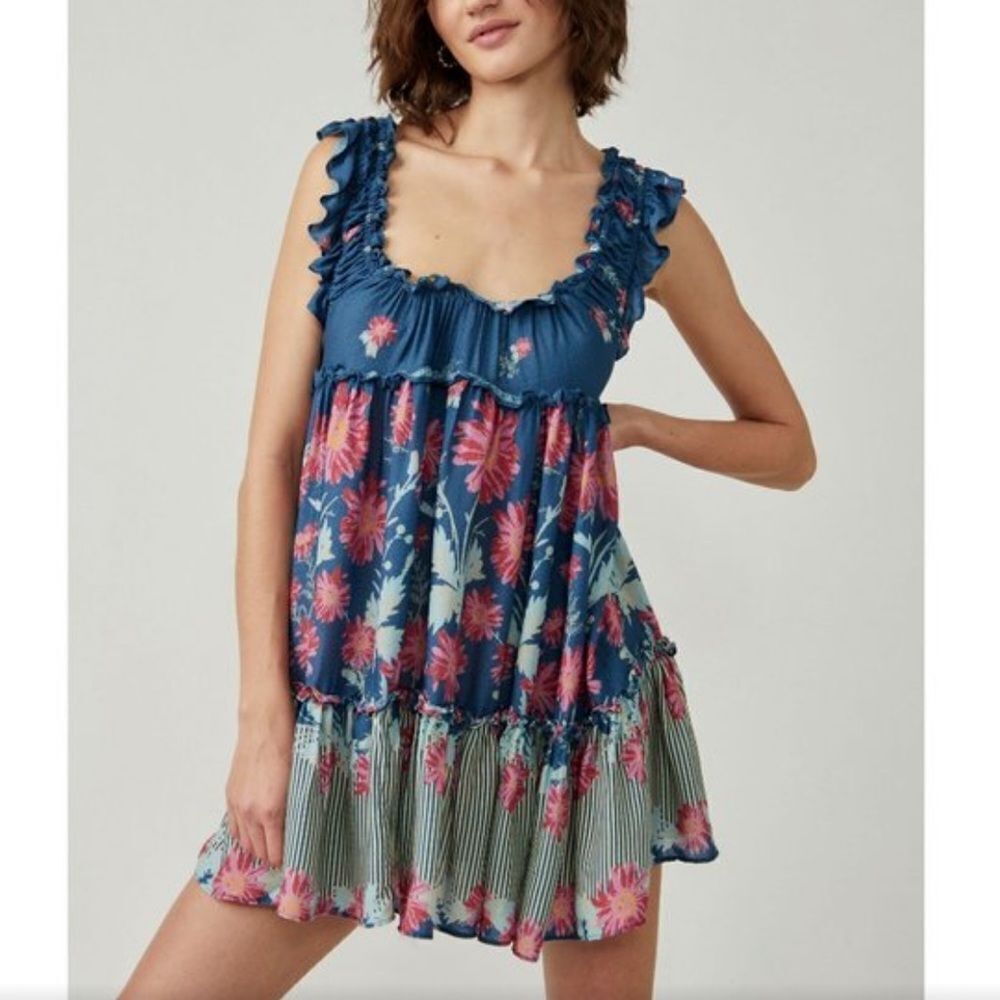 FREE PEOPLE Bali Wild Daisy Slip / Stellar Combo - Picture 1 of 7